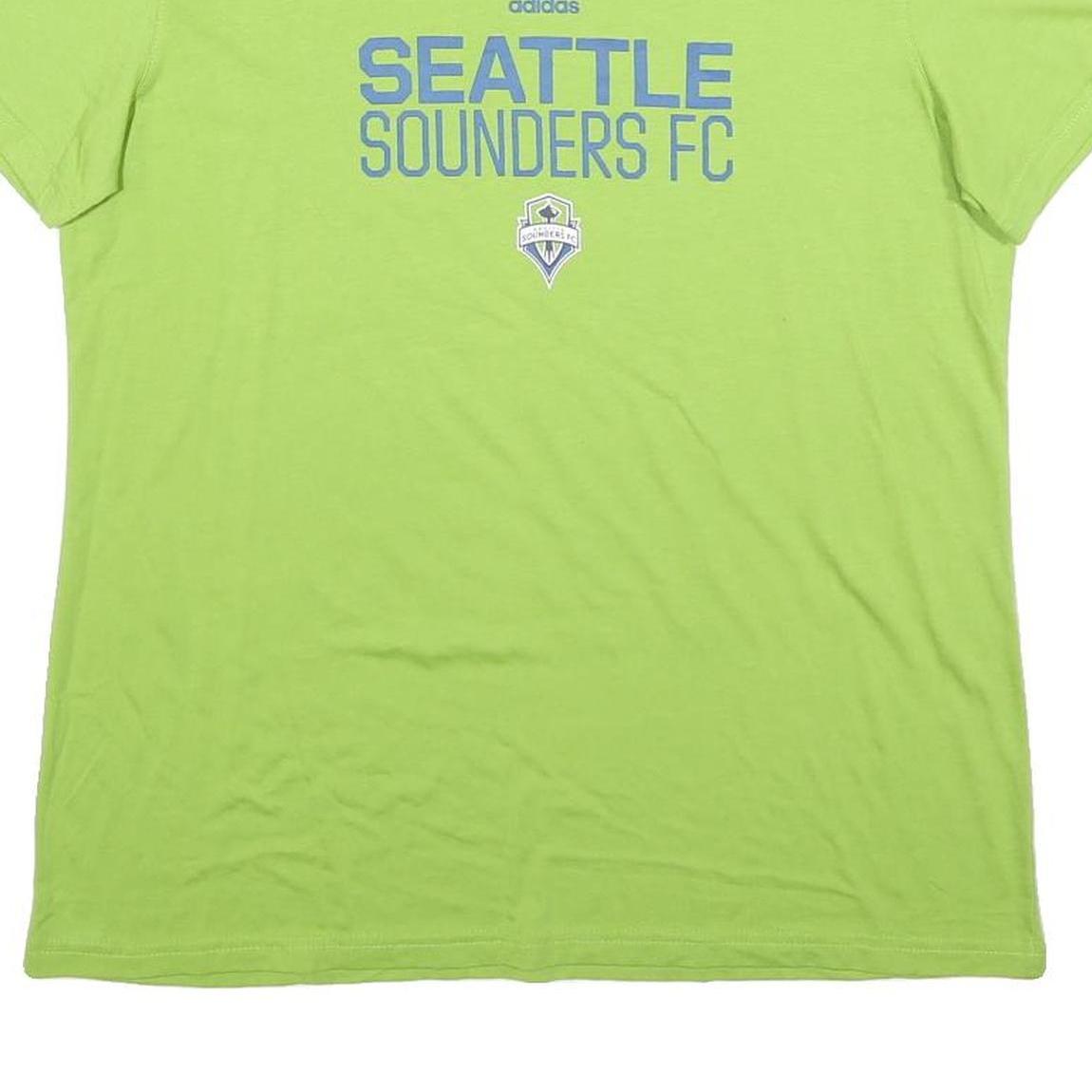 ADIDAS Womens Green Seattle Sounders FC Graphic T-Shirt XL Short Sleeve Crew