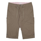 LEE Womens Cotton Beige Cargo Shorts 2XL W40 Casual Drawstring Waist