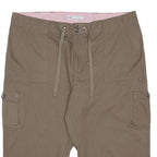 LEE Womens Cotton Beige Cargo Shorts 2XL W40 Casual Drawstring Waist