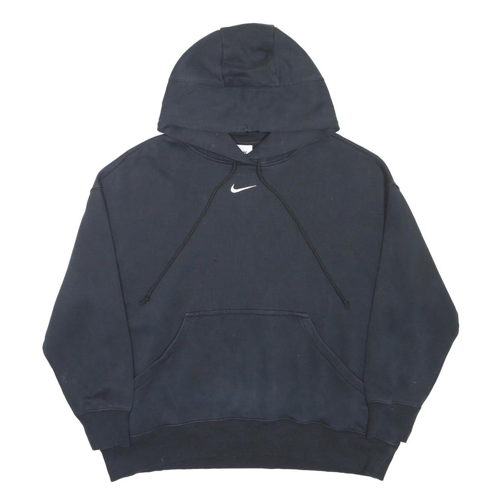 NIKE Womens Black Pullover Hoodie L Cotton Blend Casual Sportswear