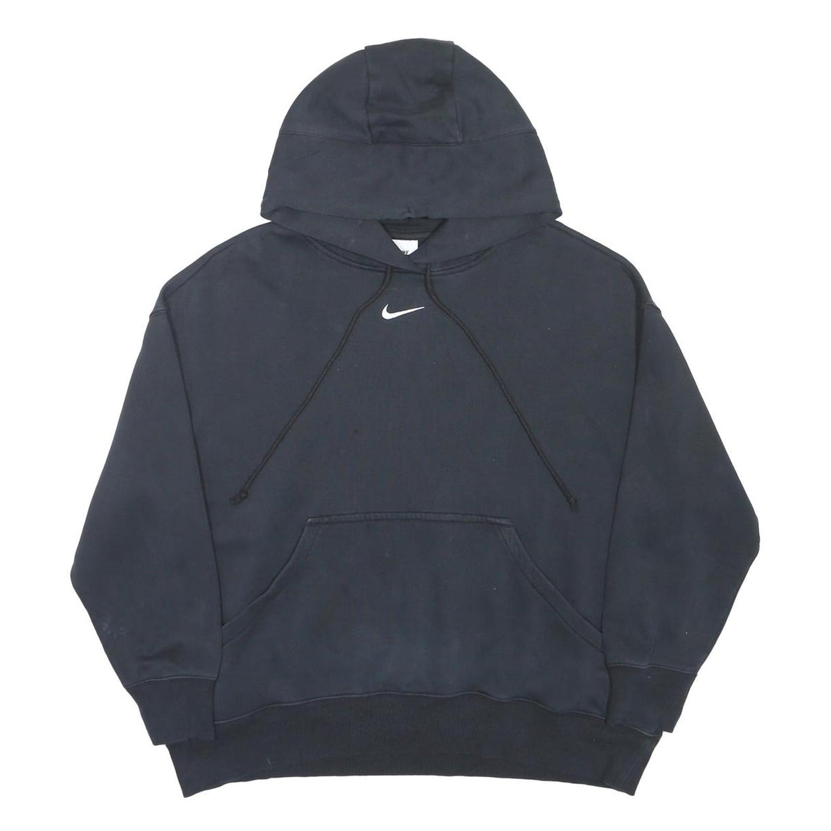 NIKE Womens Black Pullover Hoodie L Cotton Blend Casual Sportswear
