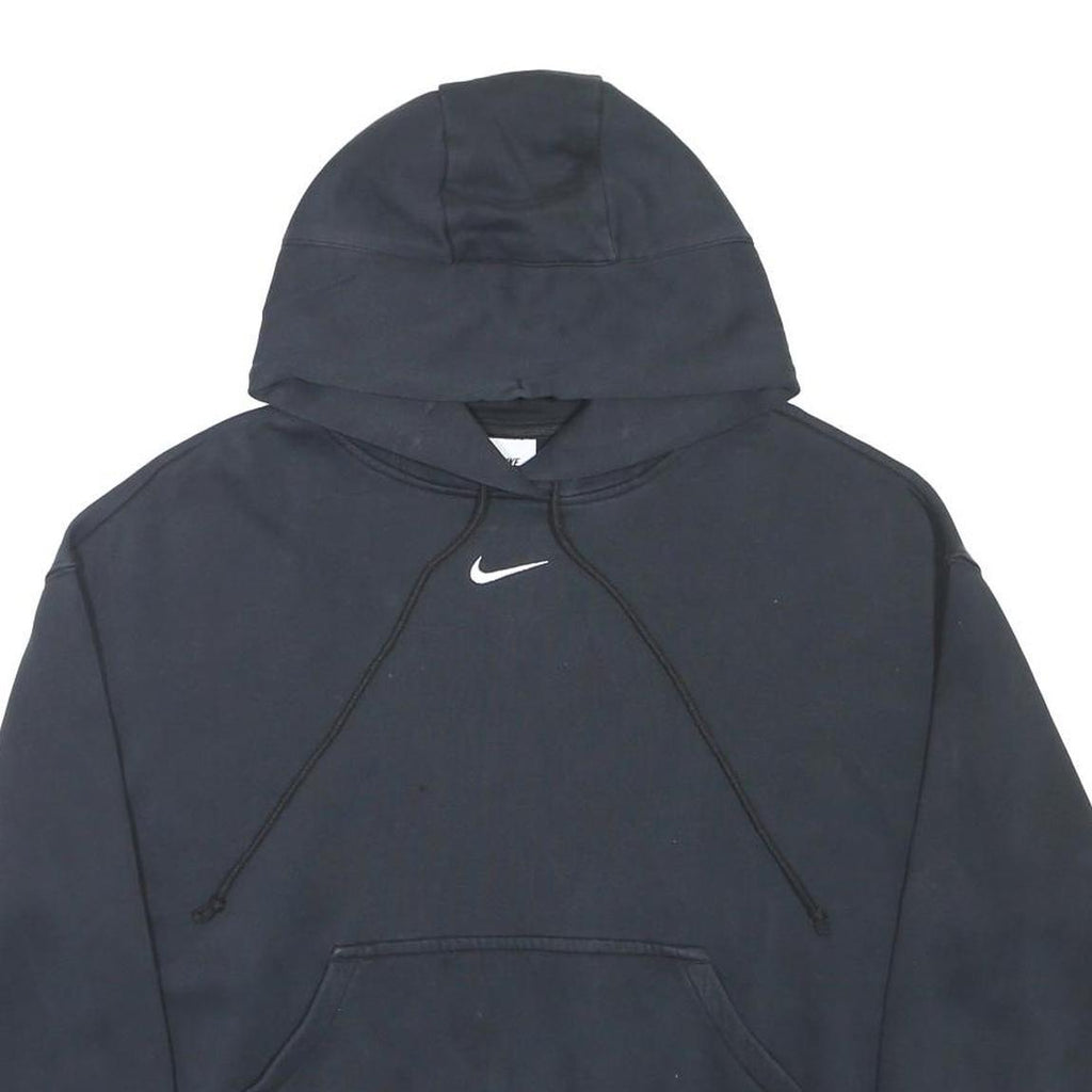 NIKE Womens Black Pullover Hoodie L Cotton Blend Casual Sportswear