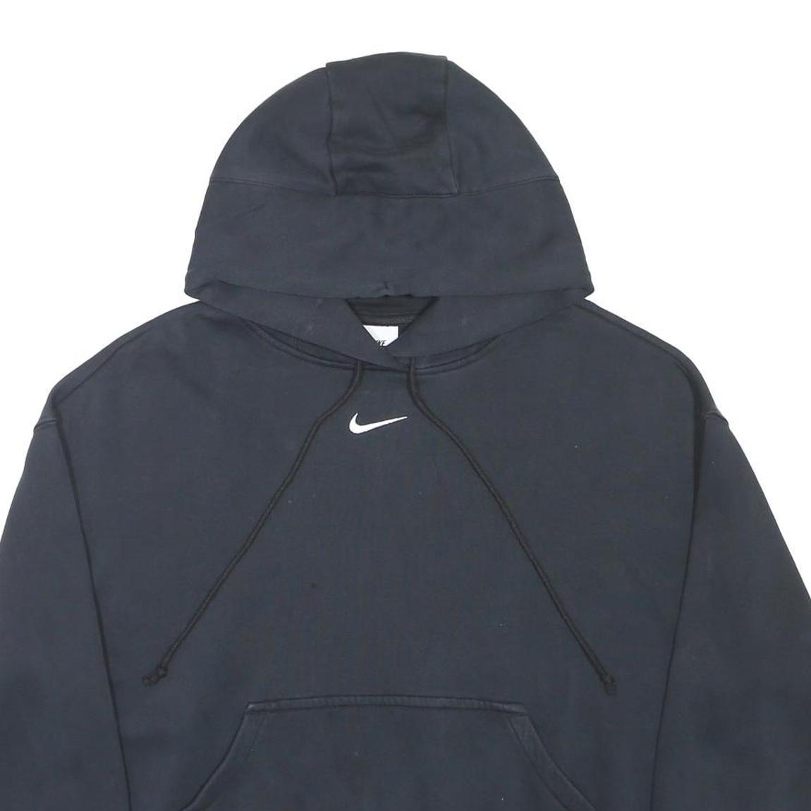 NIKE Womens Black Pullover Hoodie L Cotton Blend Casual Sportswear
