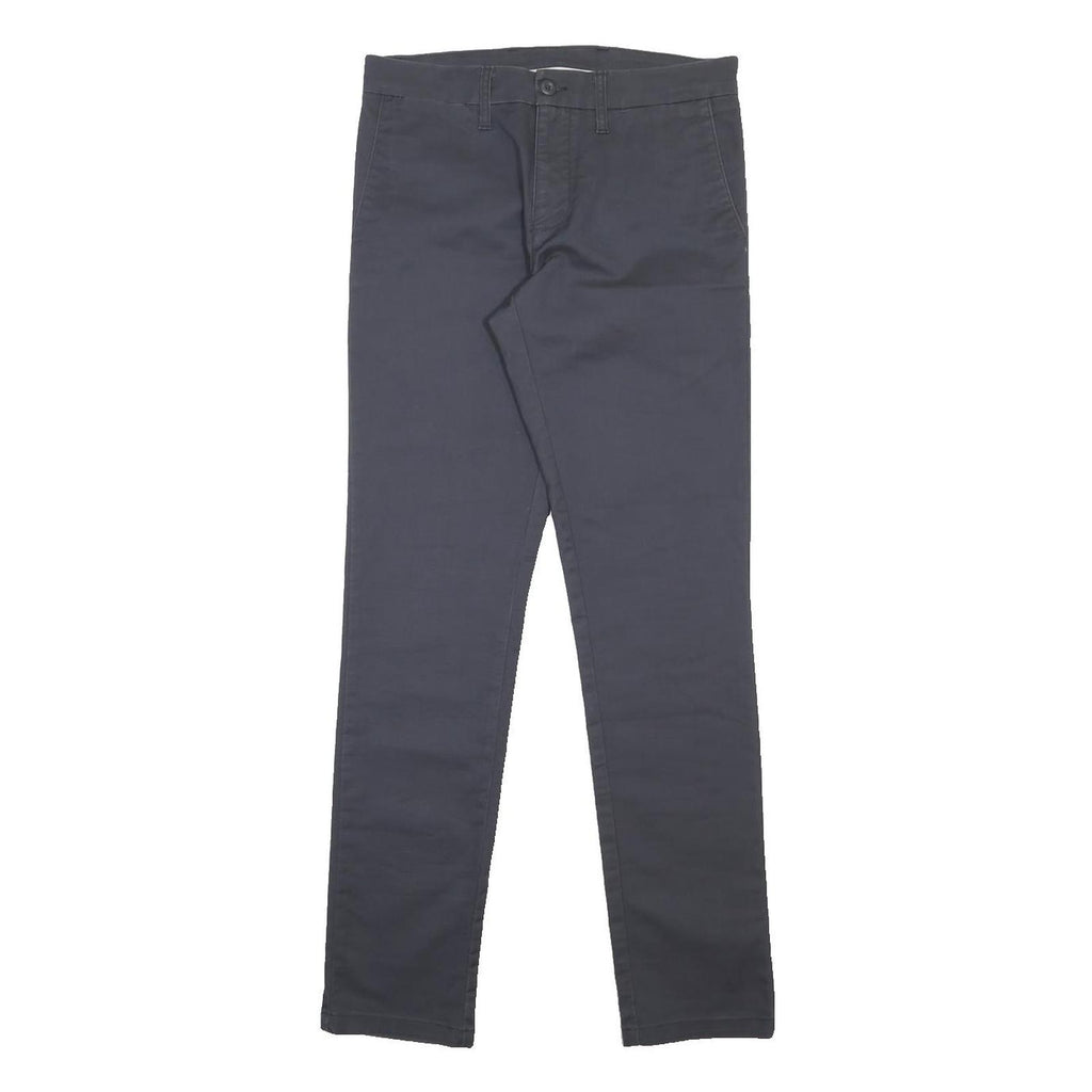 CARHARTT Mens Cotton Blend Navy Slim Straight Trousers W31 L34 Workwear Casual