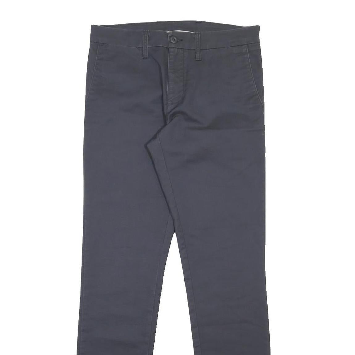 CARHARTT Mens Cotton Blend Navy Slim Straight Trousers W31 L34 Workwear Casual
