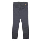 CARHARTT Mens Cotton Blend Navy Slim Straight Trousers W31 L34 Workwear Casual