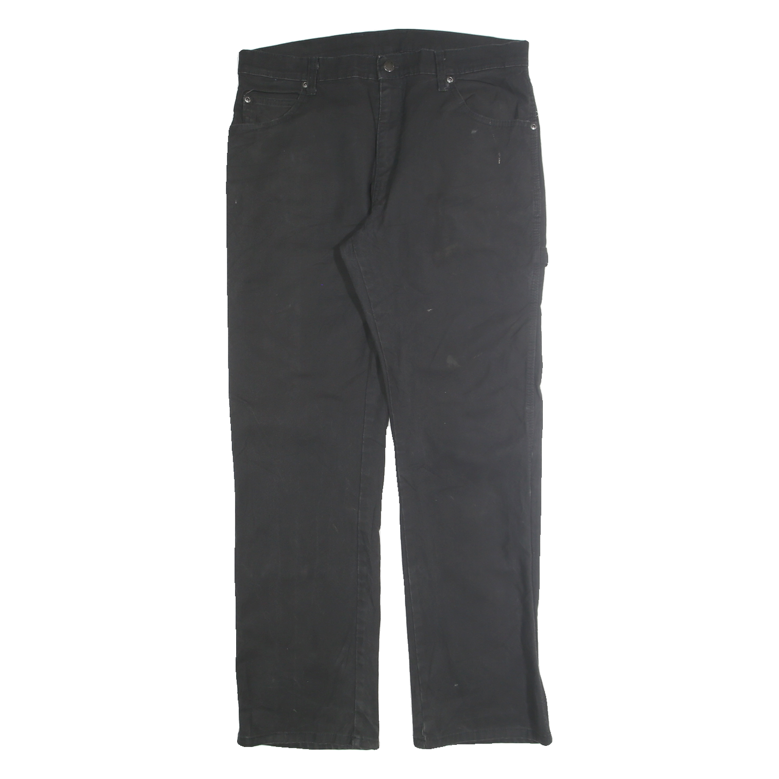 DICKIES Mens Cotton Blend Black Regular Fit Straight Leg Trousers W33 L32