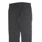 DICKIES Mens Cotton Blend Black Regular Fit Straight Leg Trousers W33 L32