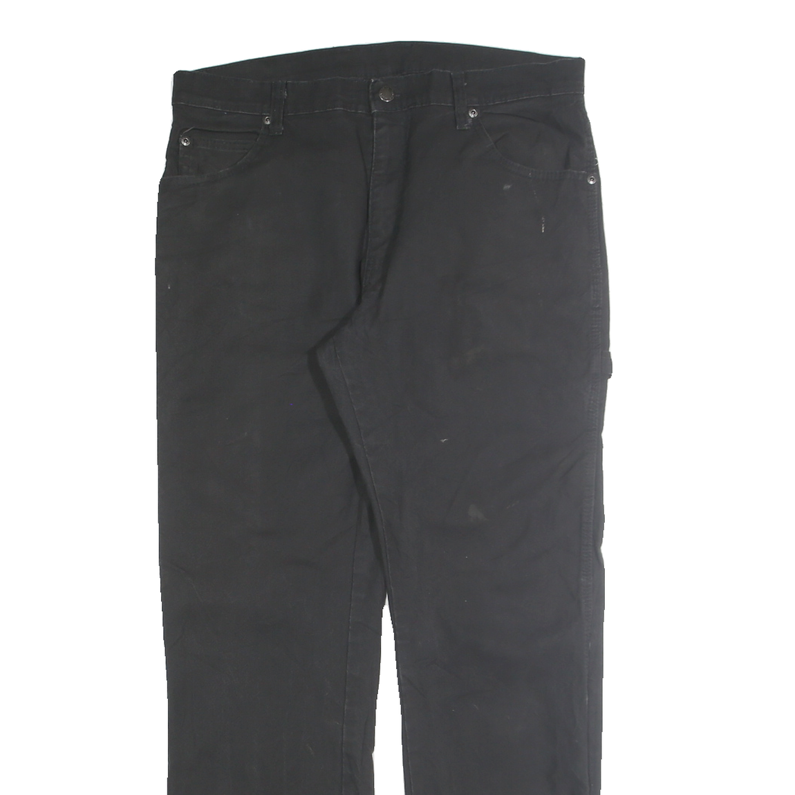 DICKIES Mens Cotton Blend Black Regular Fit Straight Leg Trousers W33 L32