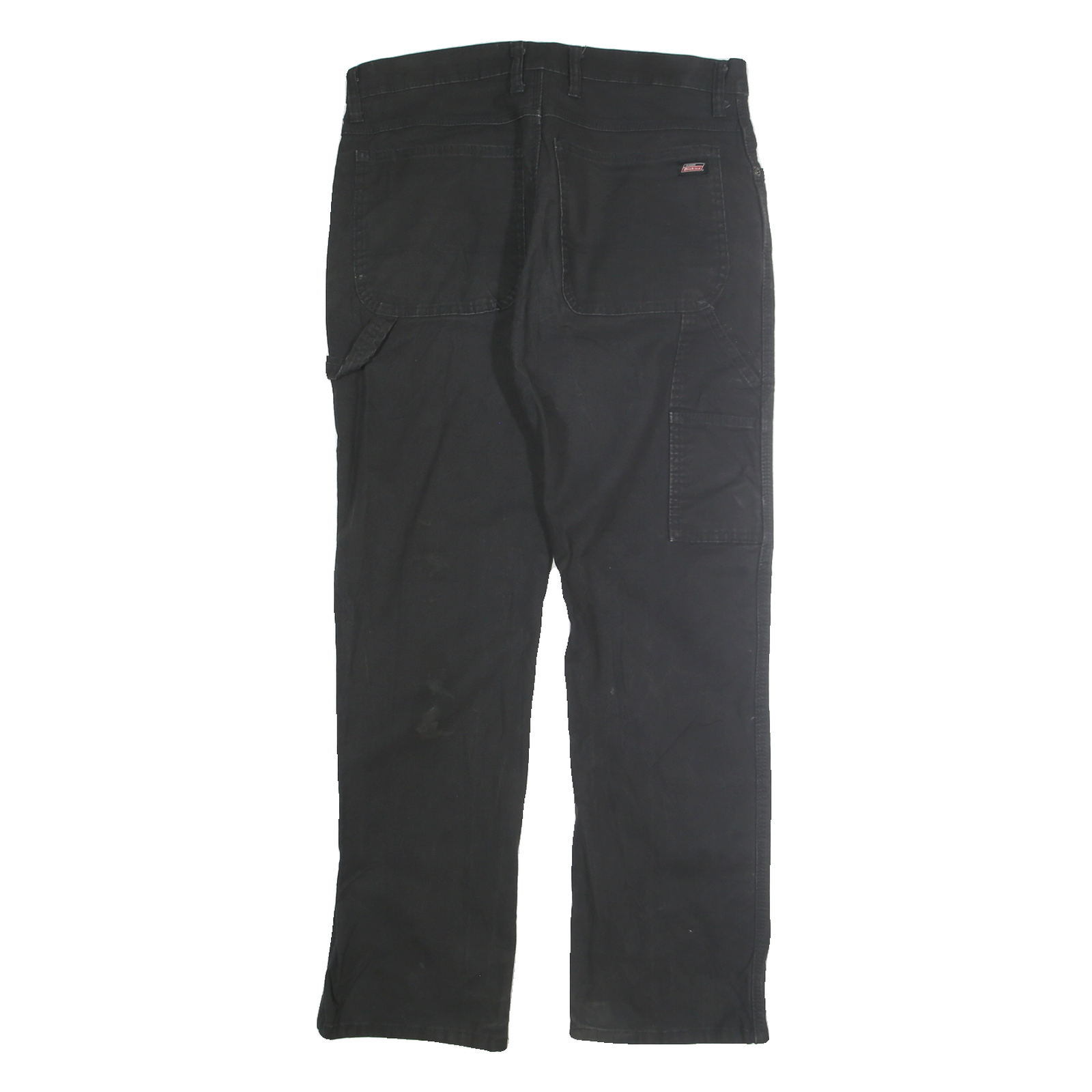 DICKIES Mens Cotton Blend Black Regular Fit Straight Leg Trousers W33 L32