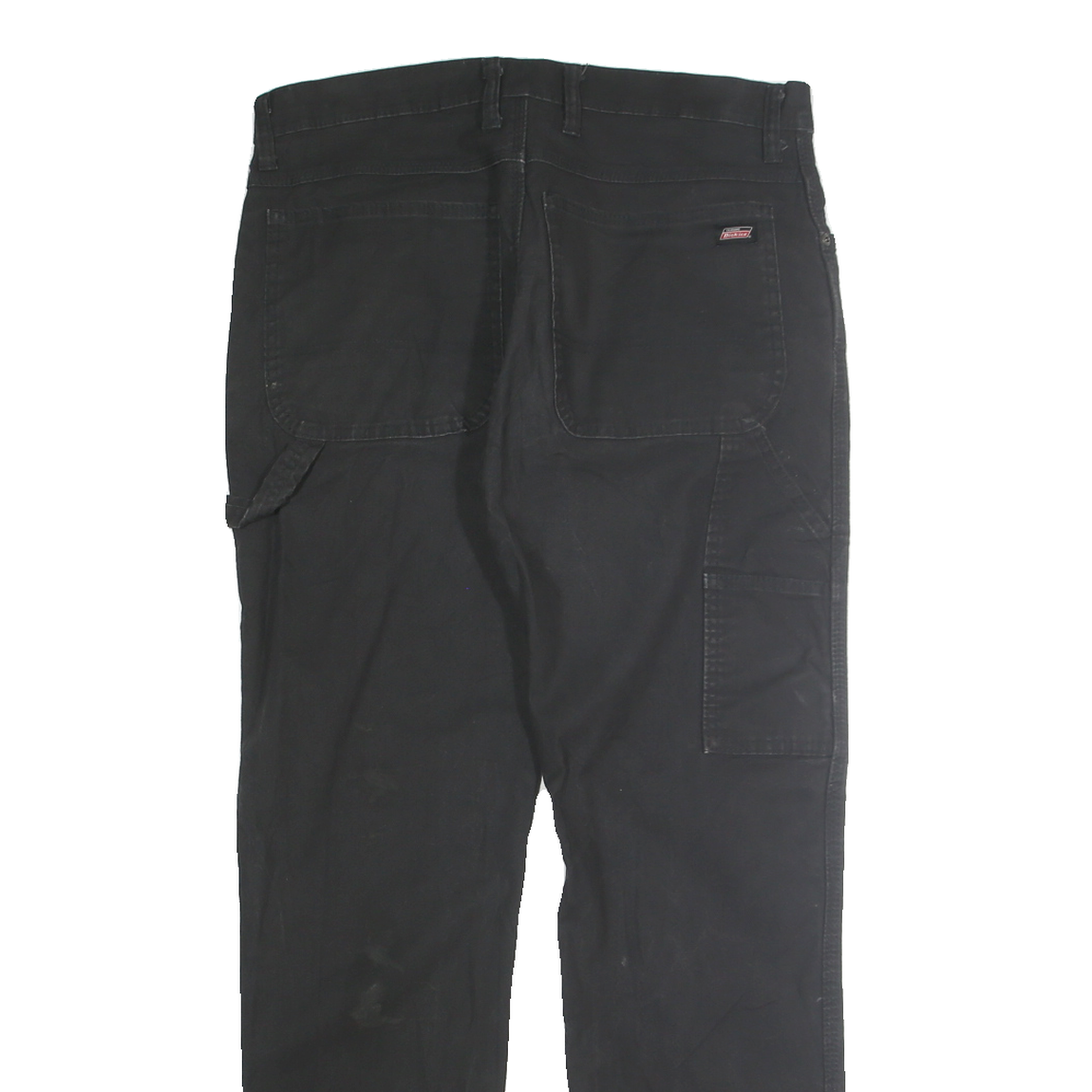 DICKIES Mens Cotton Blend Black Regular Fit Straight Leg Trousers W33 L32