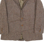 HARRIS TWEED Mens Brown Wool Tweed Classic Jacket M Woven Button Closure