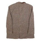 HARRIS TWEED Mens Brown Wool Tweed Classic Jacket M Woven Button Closure