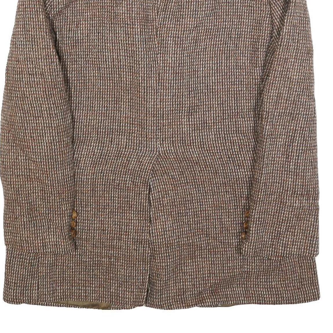 HARRIS TWEED Mens Brown Wool Tweed Classic Jacket M Woven Button Closure