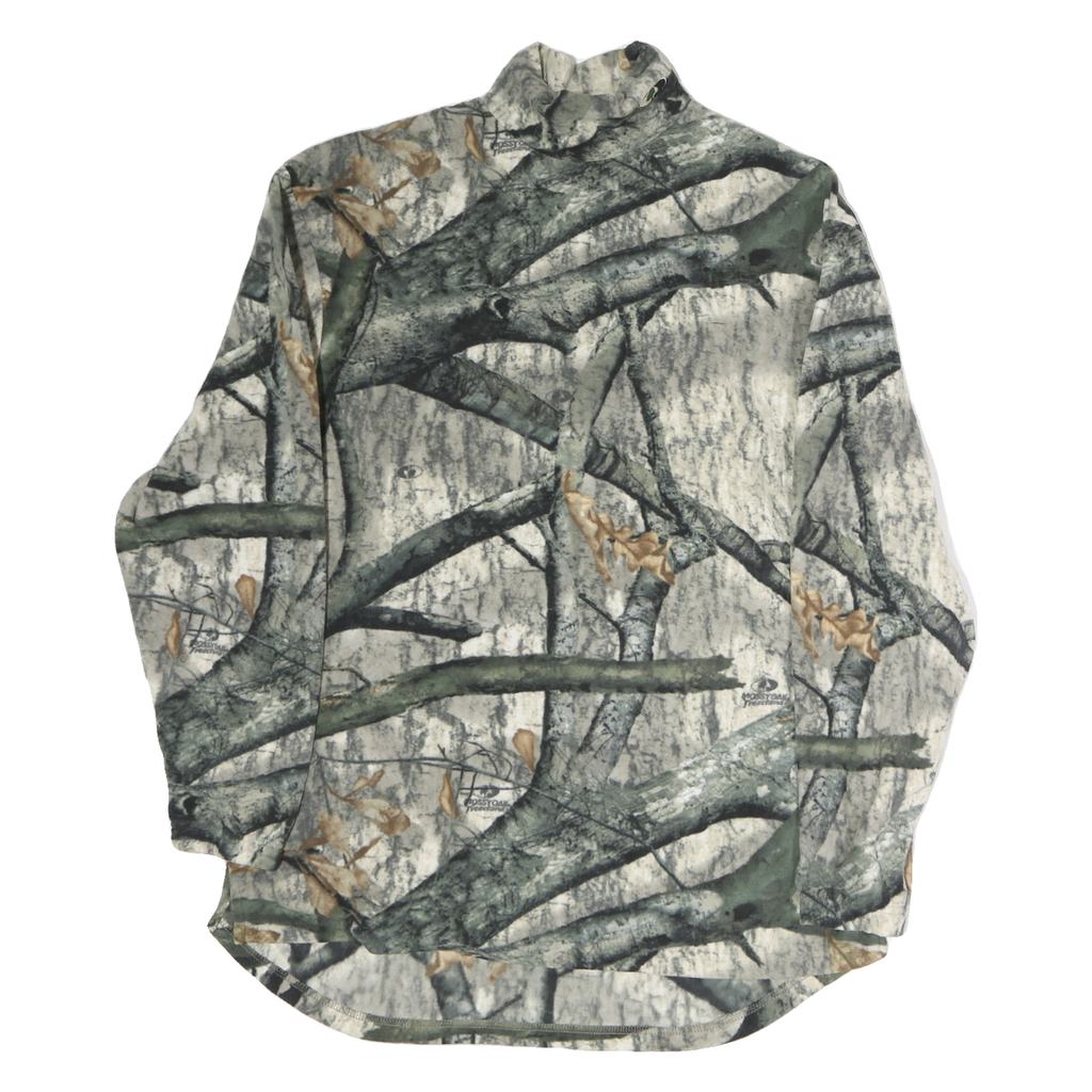 RUSSELL OUTDOORS Mens Green & Beige Camo Pullover M Long Sleeve Sweatshirt