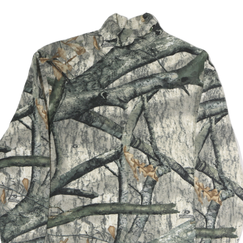 RUSSELL OUTDOORS Mens Green & Beige Camo Pullover M Long Sleeve Sweatshirt