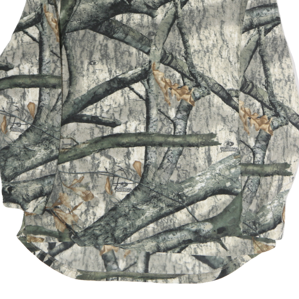 RUSSELL OUTDOORS Mens Green & Beige Camo Pullover M Long Sleeve Sweatshirt