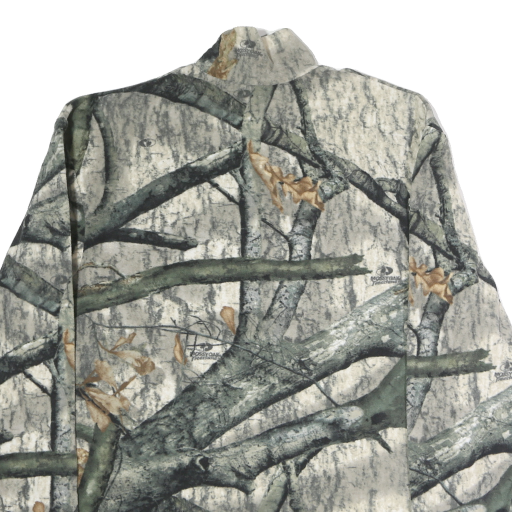 RUSSELL OUTDOORS Mens Green & Beige Camo Pullover M Long Sleeve Sweatshirt