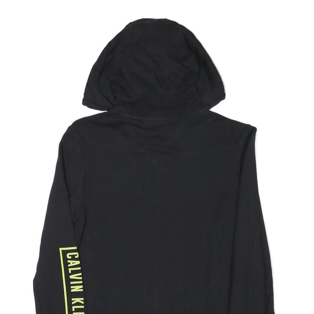 CALVIN KLEIN PERFORMANCE Womens Black Hoodie S Zip Up Lightweight Cotton Blend