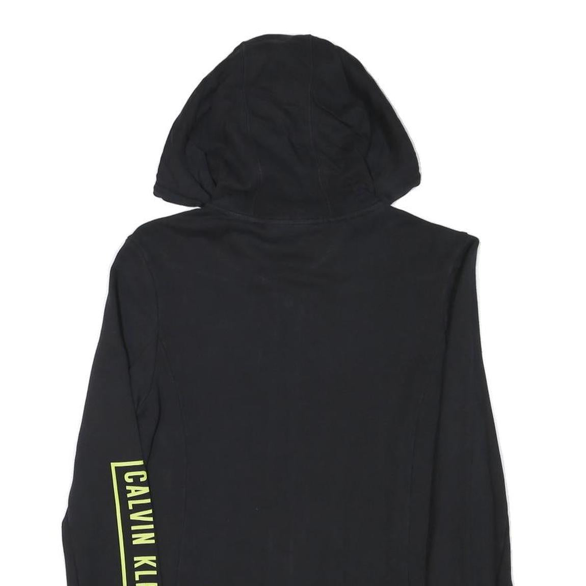 CALVIN KLEIN PERFORMANCE Womens Black Hoodie S Zip Up Lightweight Cotton Blend