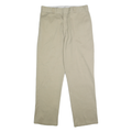 DICKIES Mens Classic Beige Trousers W36 L34 Zip Closure Plain Fit Workwear