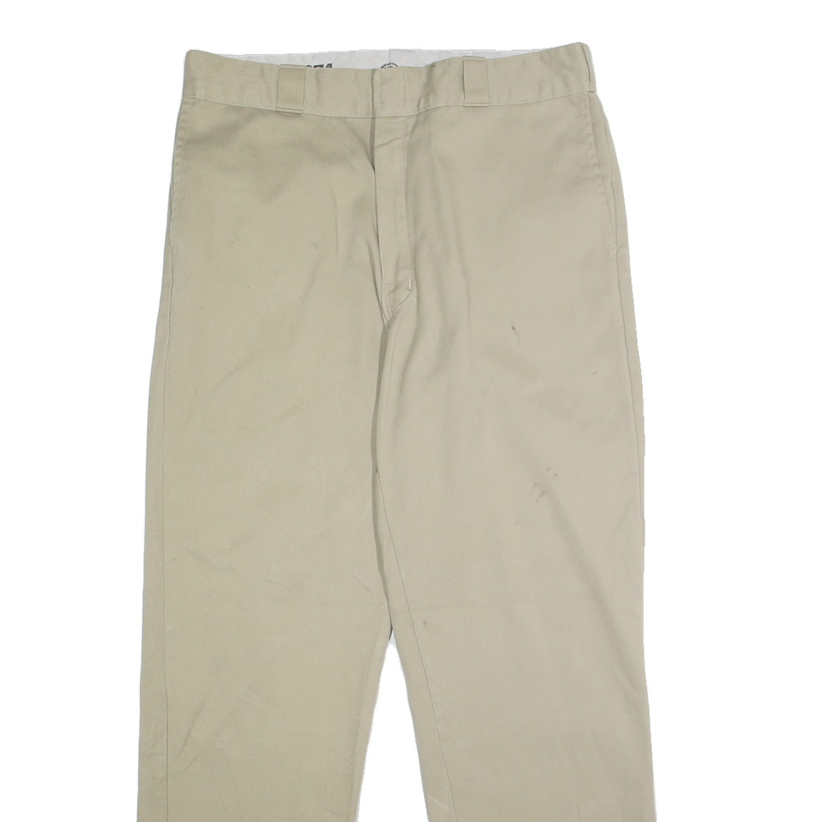 DICKIES Mens Classic Beige Trousers W36 L34 Zip Closure Plain Fit Workwear
