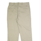 DICKIES Mens Classic Beige Trousers W36 L34 Zip Closure Plain Fit Workwear