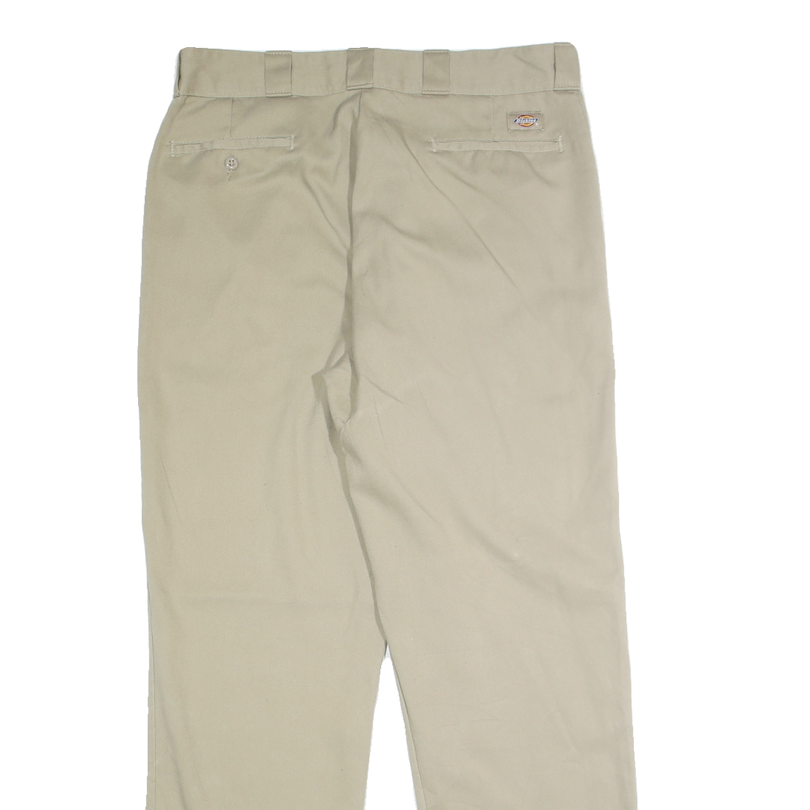 DICKIES Mens Classic Beige Trousers W36 L34 Zip Closure Plain Fit Workwear