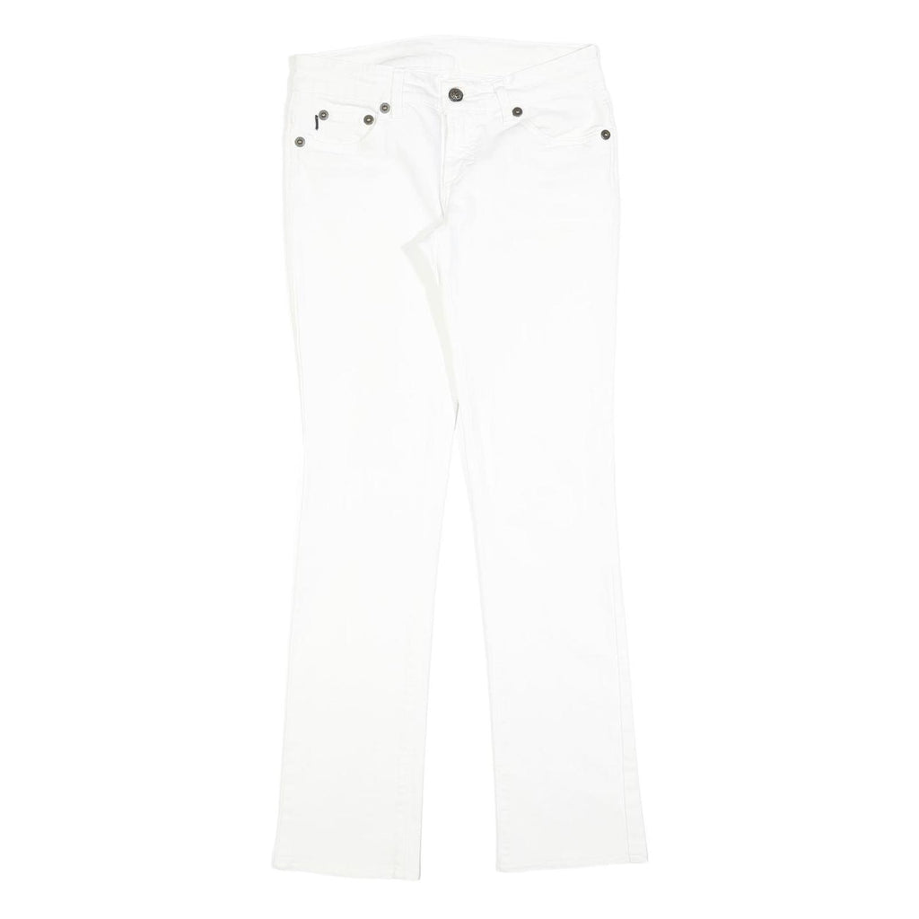 JUST CAVALLI Womens White Regular Fit Straight Denim Jeans W28 L30 Stylish Logo