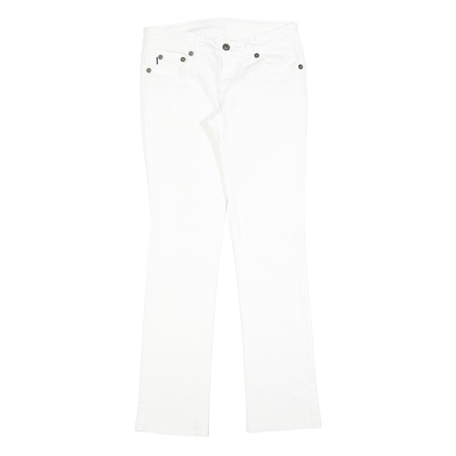JUST CAVALLI Womens White Regular Fit Straight Denim Jeans W28 L30 Stylish Logo