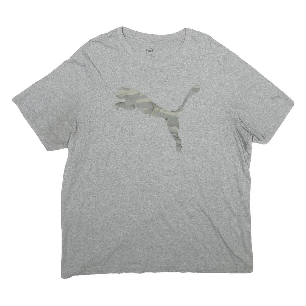 PUMA Mens Grey & Camouflage Graphic T-Shirt 2XL Short Sleeve Crew Neck Cotton