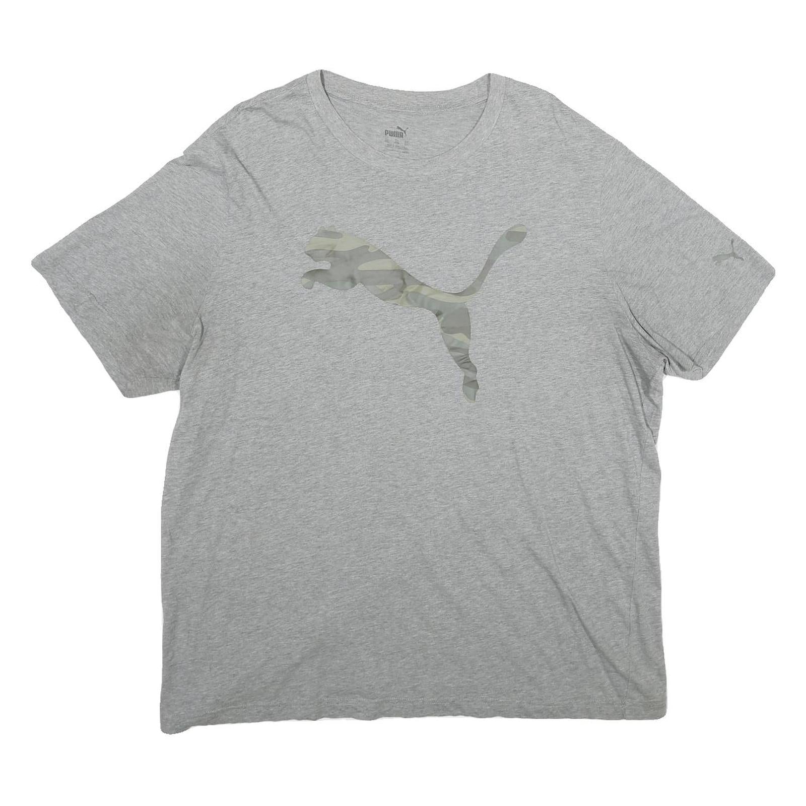 PUMA Mens Grey & Camouflage Graphic T-Shirt 2XL Short Sleeve Crew Neck Cotton