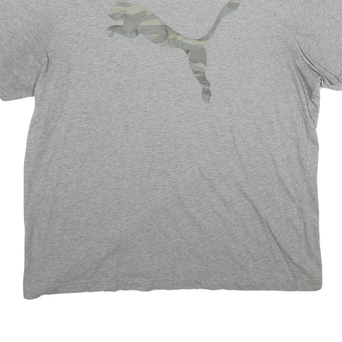 PUMA Mens Grey & Camouflage Graphic T-Shirt 2XL Short Sleeve Crew Neck Cotton