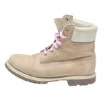 TIMBERLAND Womens Classic Boot Leather Beige UK 5 Pink Laces Durable Outdoor