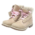 TIMBERLAND Womens Classic Boot Leather Beige UK 5 Pink Laces Durable Outdoor