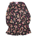KATE SPADE Womens Black Floral Day Polyester Blend Mini Dress XS Tie Neck