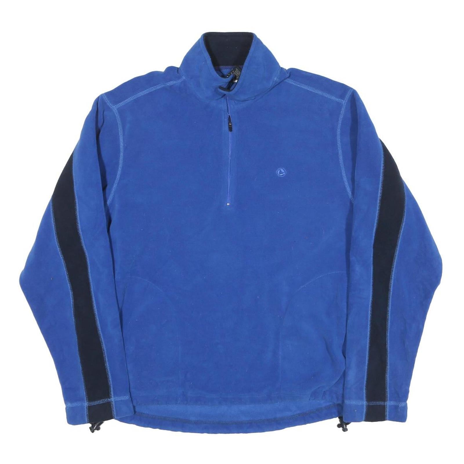 OUTDOOR Mens Blue & Black Plain Pullover Jumper Crew Neck M Polyester Outdoor