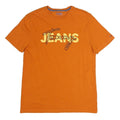 TOMMY JEANS Mens Orange Graphic T-Shirt M Short Sleeve Crew Neck Logo