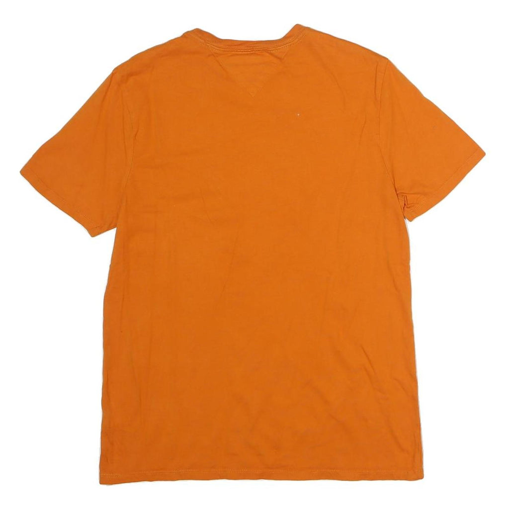 TOMMY JEANS Mens Orange Graphic T-Shirt M Short Sleeve Crew Neck Logo