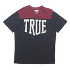 TRUE RELIGION Mens Navy & Burgundy True Graphic T-Shirt L Short Sleeve Crew Neck