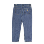 CARHARTT Mens Regular Fit Blue Denim Jeans Button W38 L29 Durable Casual