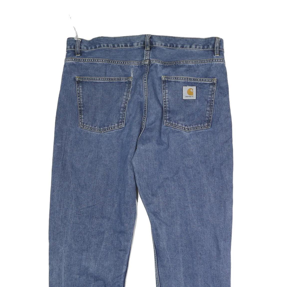 CARHARTT Mens Regular Fit Blue Denim Jeans Button W38 L29 Durable Casual