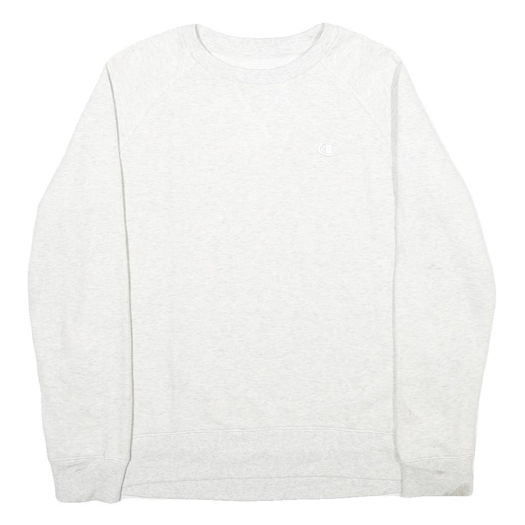 CHAMPION Mens White Crew Neck M Cotton Blend Classic Sweatshirt Pullover