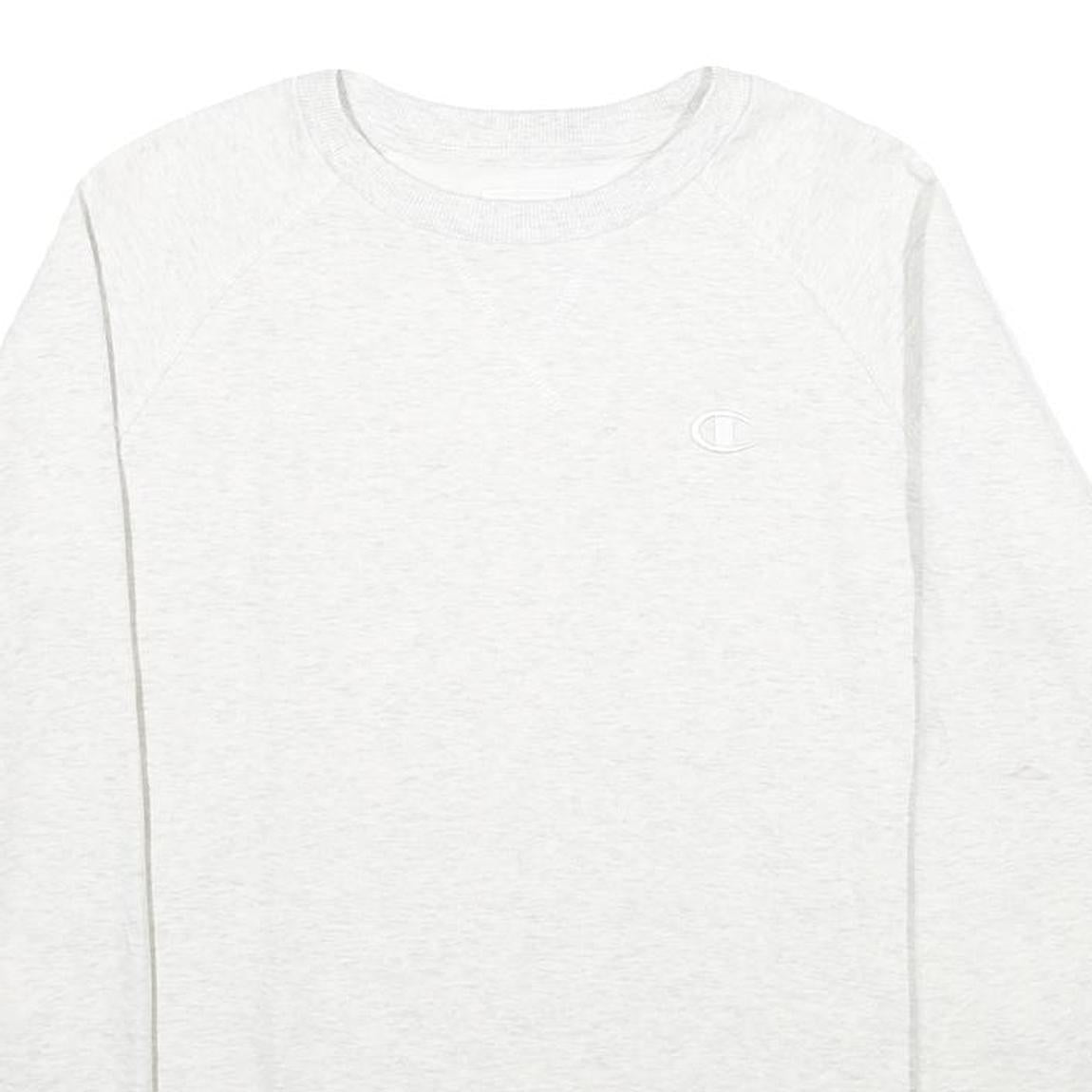 CHAMPION Mens White Crew Neck M Cotton Blend Classic Sweatshirt Pullover