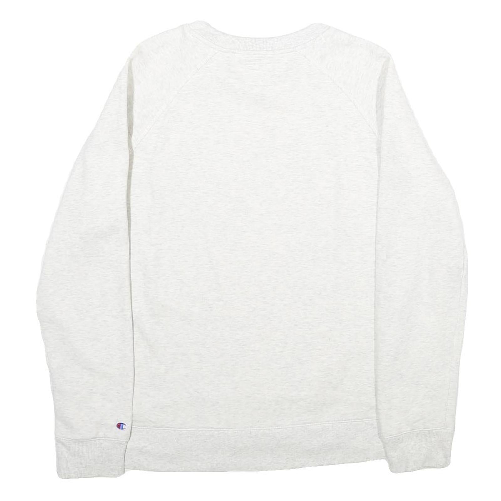 CHAMPION Mens White Crew Neck M Cotton Blend Classic Sweatshirt Pullover