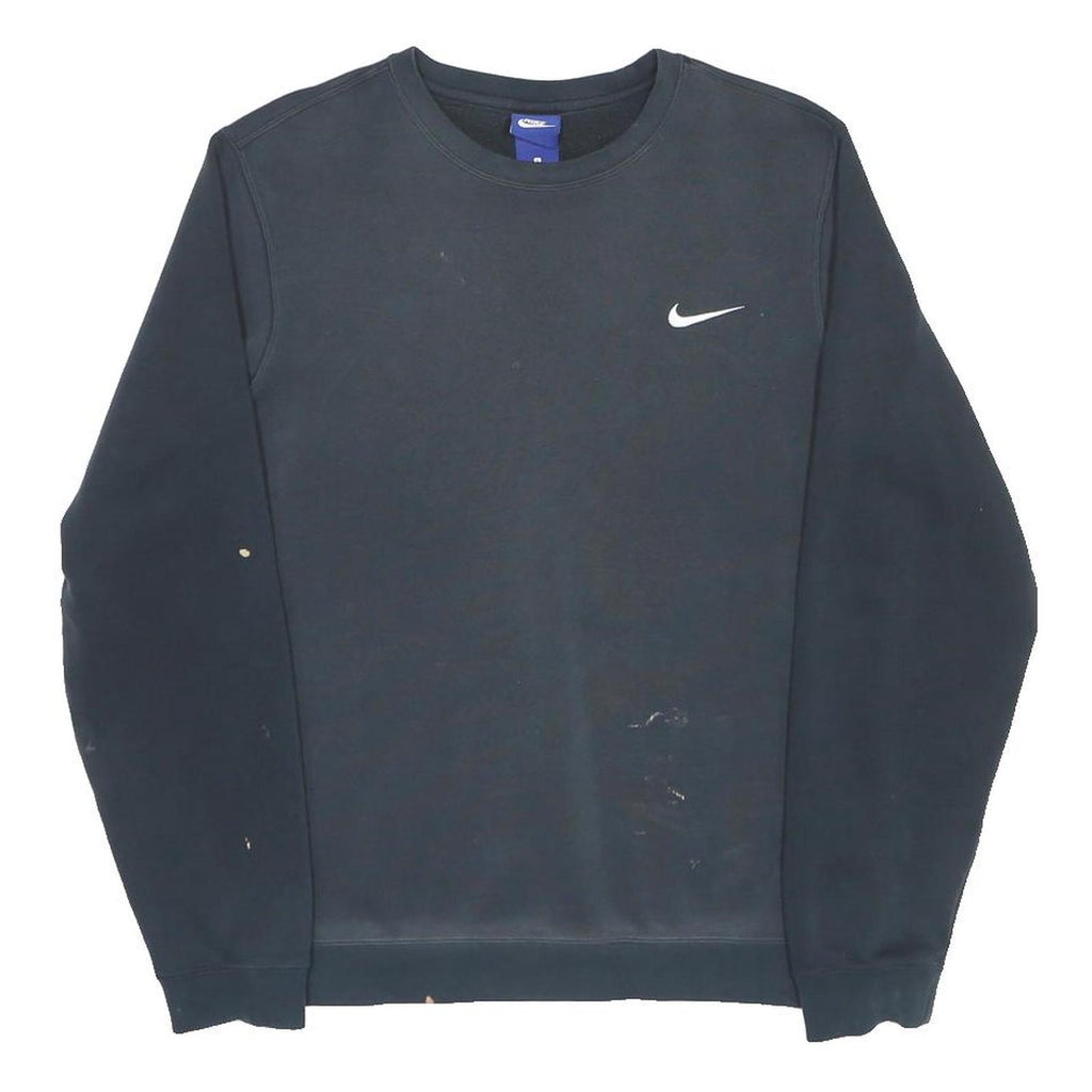 NIKE Mens Black Sweatshirt S Crew Neck Cotton Blend Pullover Casual Wear