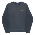 NIKE Mens Black Sweatshirt S Crew Neck Cotton Blend Pullover Casual Wear