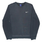 NIKE Mens Black Sweatshirt S Crew Neck Cotton Blend Pullover Casual Wear