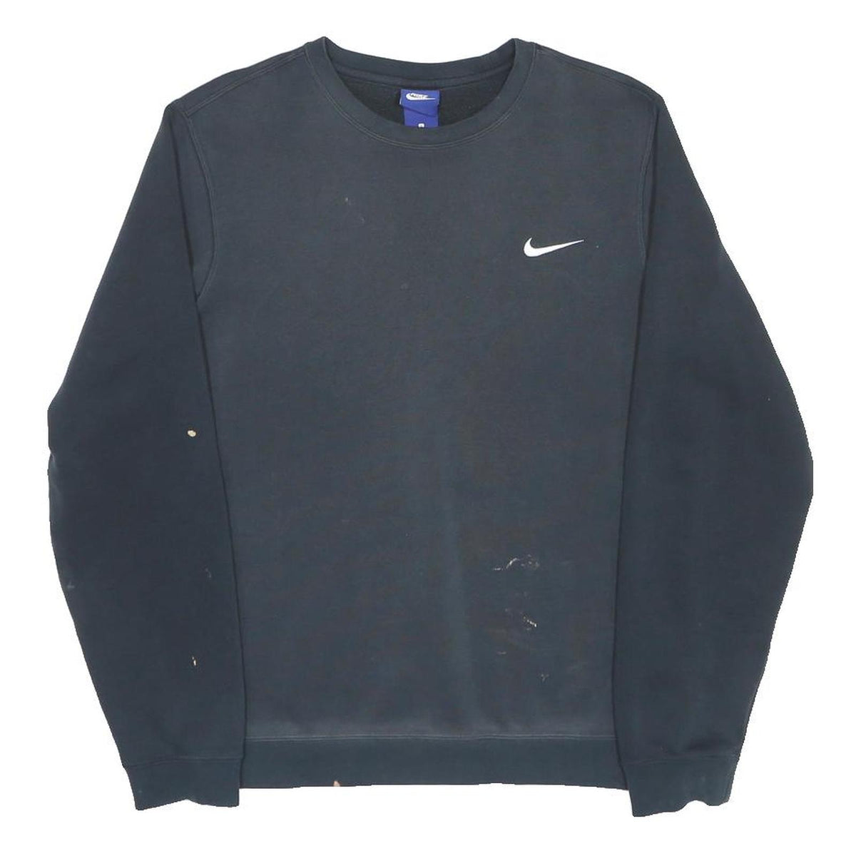 NIKE Mens Black Sweatshirt S Crew Neck Cotton Blend Pullover Casual Wear