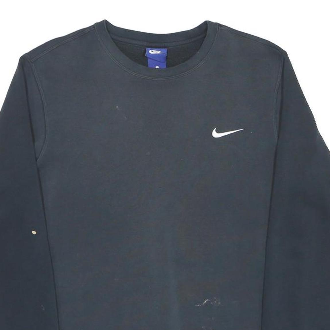 NIKE Mens Black Sweatshirt S Crew Neck Cotton Blend Pullover Casual Wear